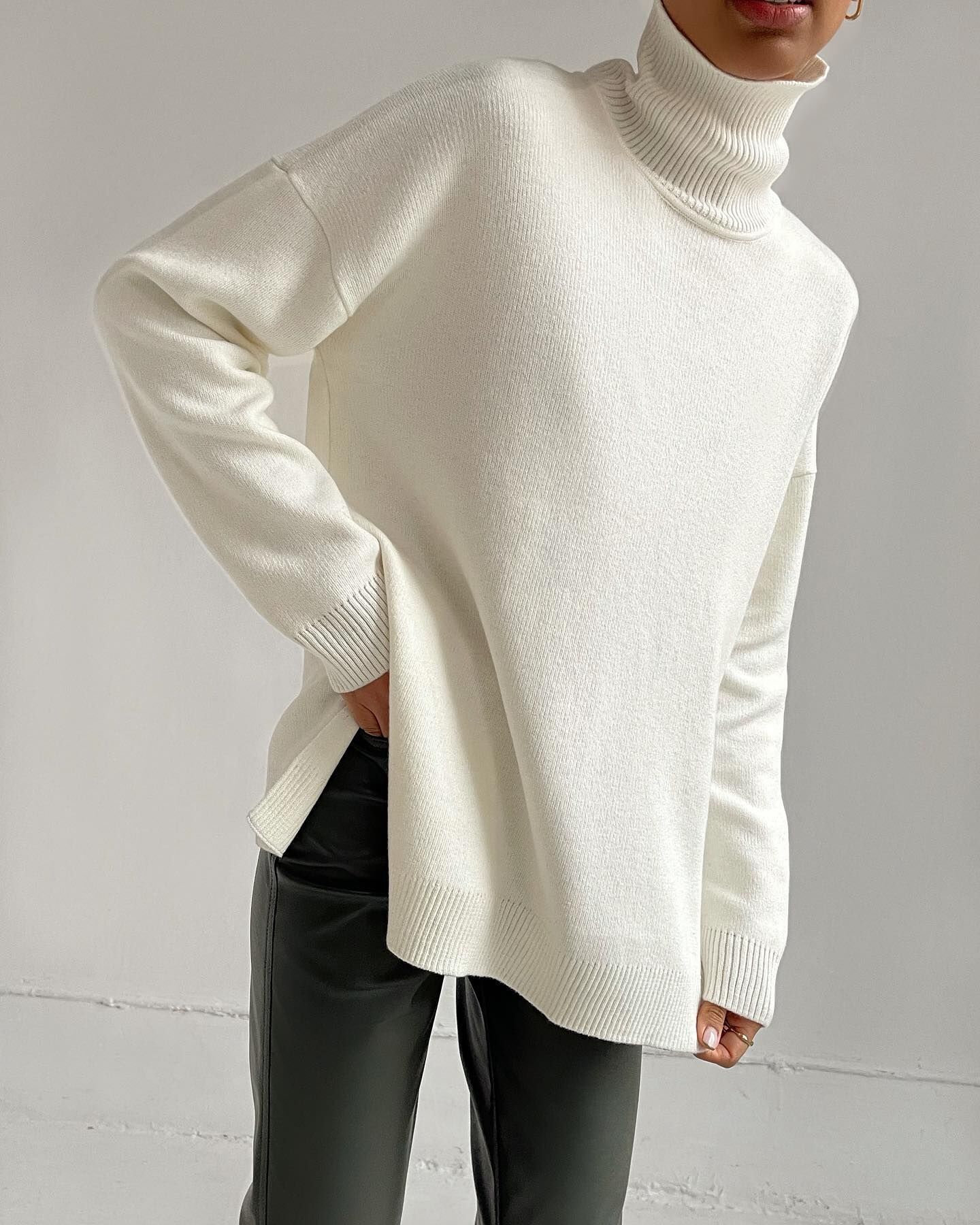 Pull col roulé ample