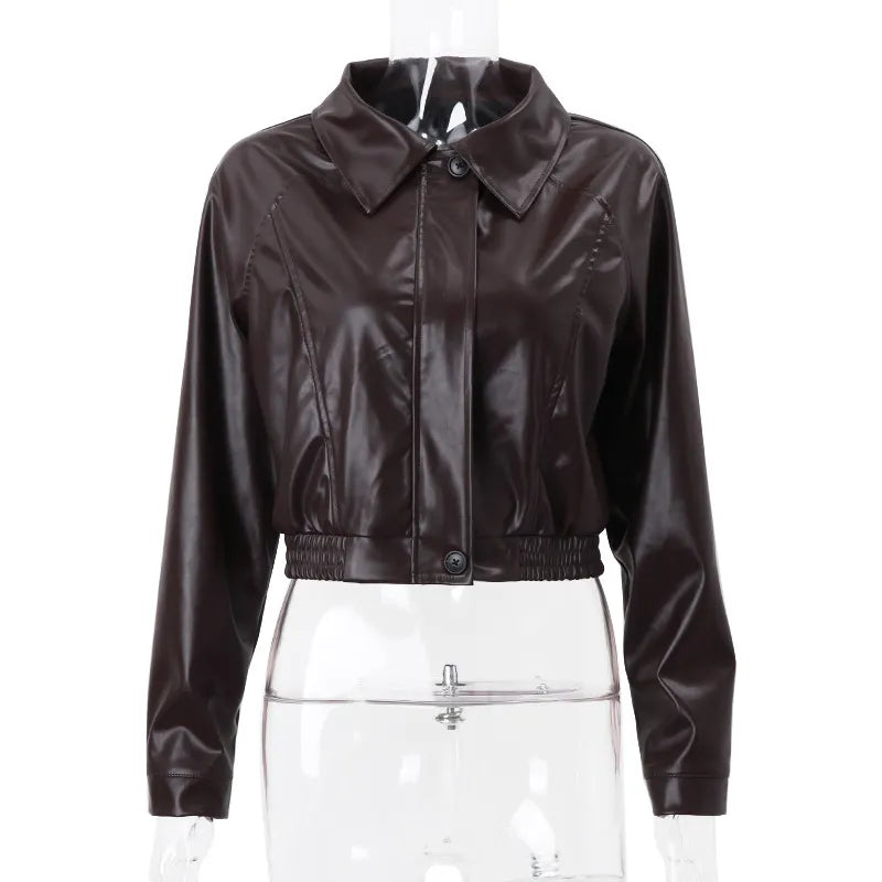 Blouson en cuir PU zippé