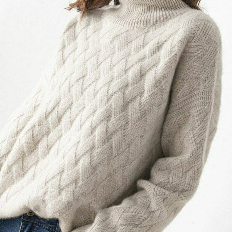 Pull en tricot femme col roulé