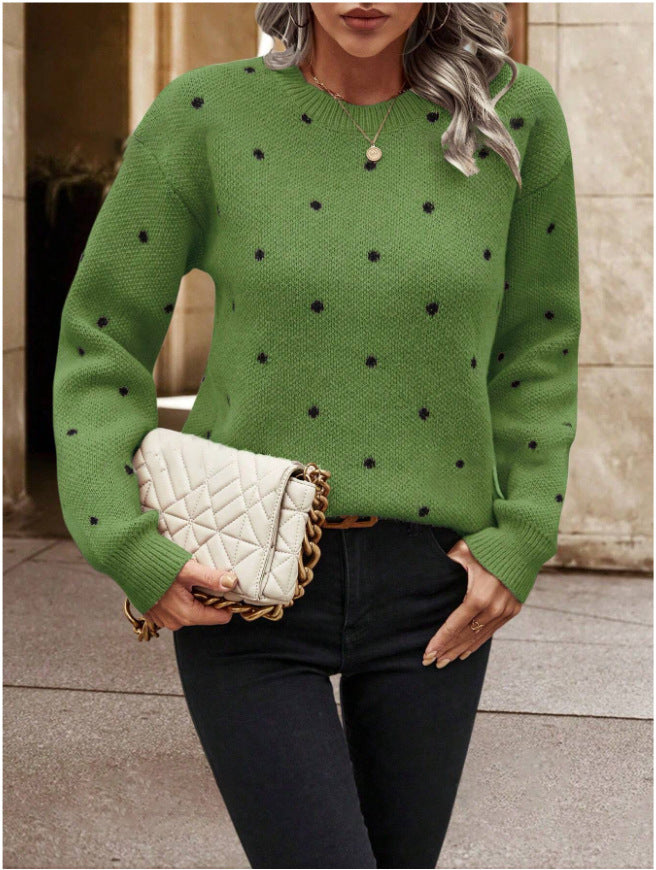 Pull jacquard à pois.