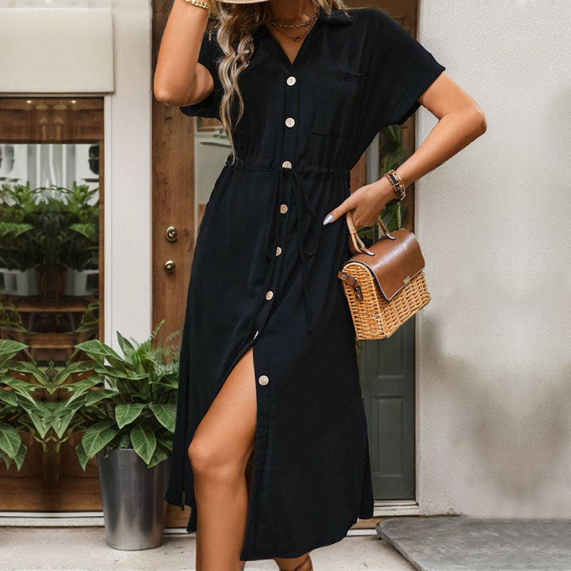Robe chemise croisée
